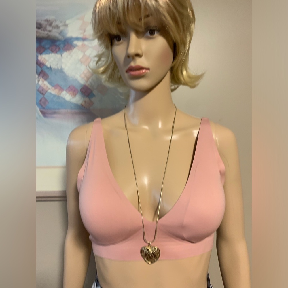 2/$19 Gold Tone Necklace with Large Heart and Amber Colour Stone